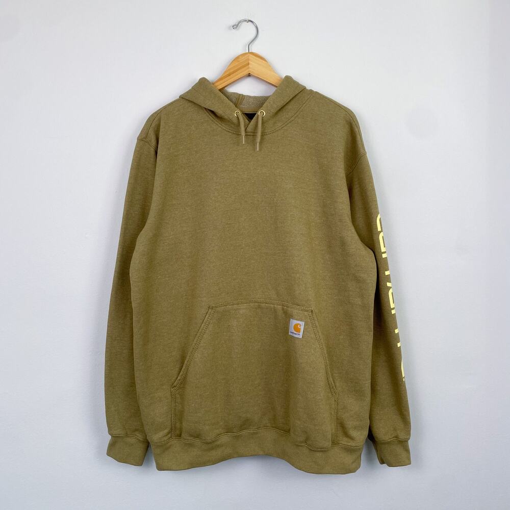 Carhartt Men's Loose Fit Midweight Logo Sleeve Graphic Sweatshirt Green Large